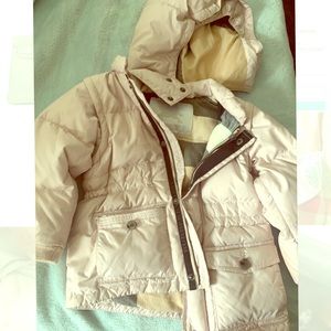 Girls pink Burberry jacket puffer